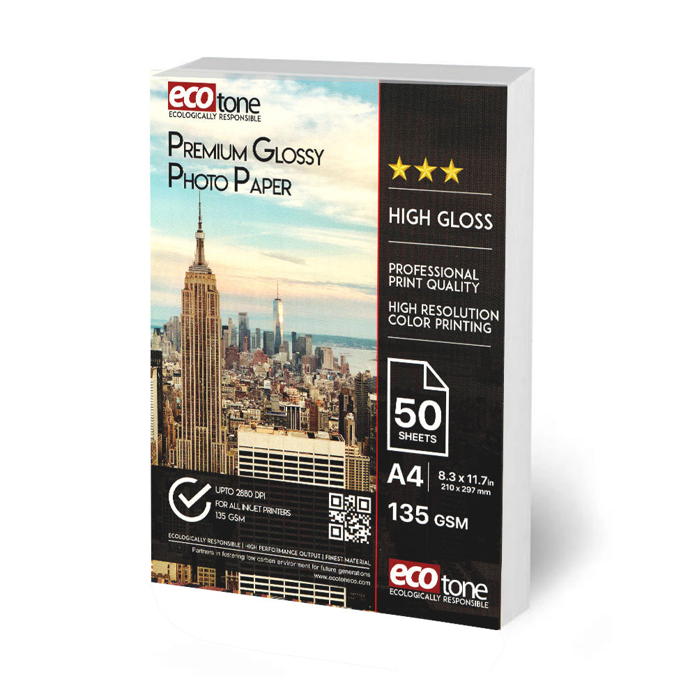 Ecotone Glossy Photo Paper 135 gm Pack of A4 50 Sheets (Single Sided)