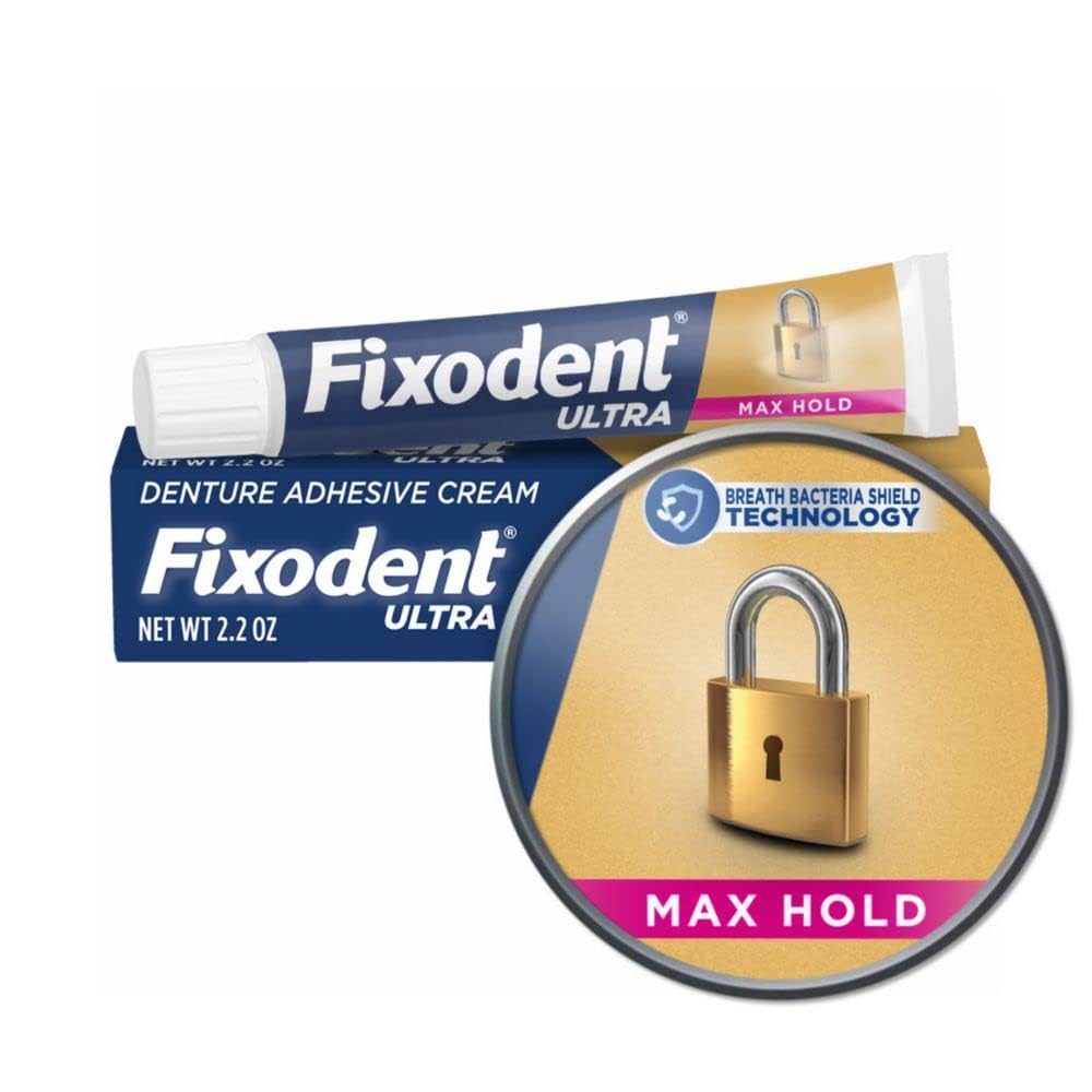 Fixodent Ultra Max Hold Denture Long-lasting Adhesive Cream Personal Care - 2.2 oz