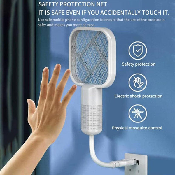 Electric Mini USB Mosquito Killer Racquet Lamp | Rechargeable Wireless LED Insect Killer for Home & Travel