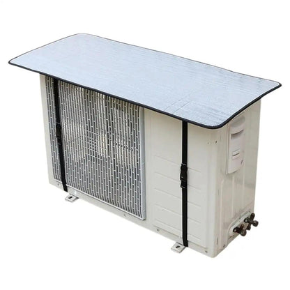 AC Outdoor Unit Sunshade Cover | Silver Foil Reflective Heat Shield & Dust Protector with Clips for Air Conditioner Outdoor Unit