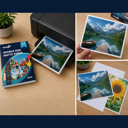 Koala A4 Matte Inkjet Photo Paper 260 gm – Double Sided for Inkjet Printing paper  Photo printing sheets