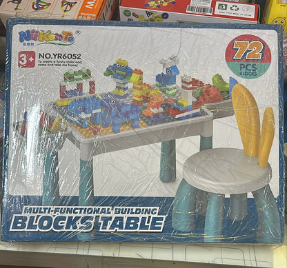 Kids Building Blocks Table with Chair | Multi-Functional Activity Table for Building, Drawing & Creative Learning
