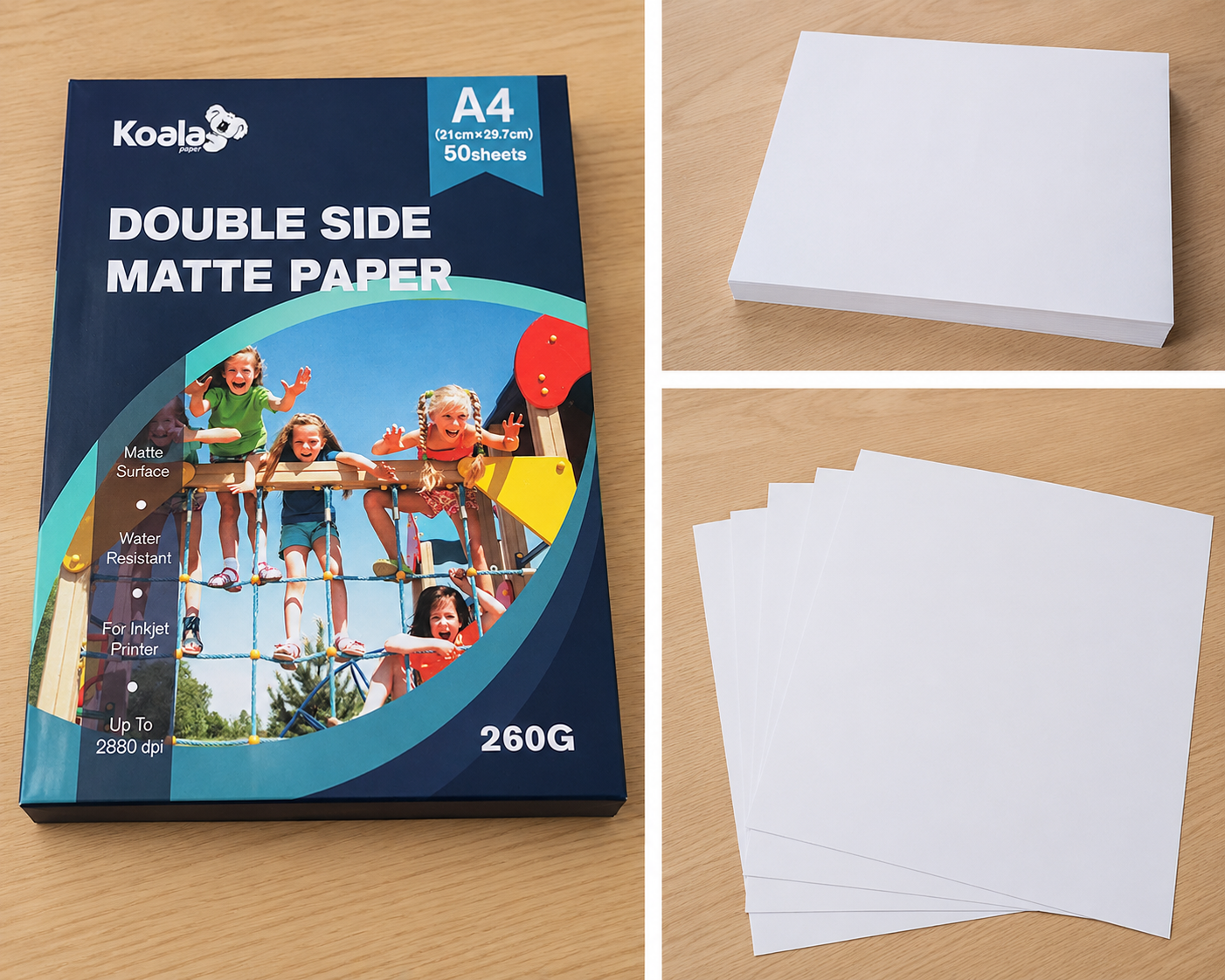 Koala A4 Matte Inkjet Photo Paper 260 gm – Double Sided for Inkjet Printing paper  Photo printing sheets