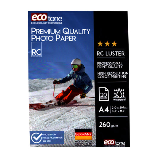 Ecotone RC Luster Photo Paper A4 Pack 260 gm 20 Sheets