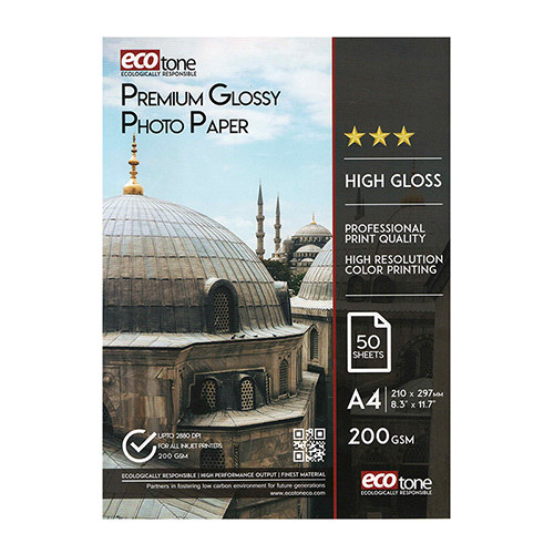 Ecotone Glossy Photo Paper 200 gm Pack of A4 50 Sheets (Single Sided)