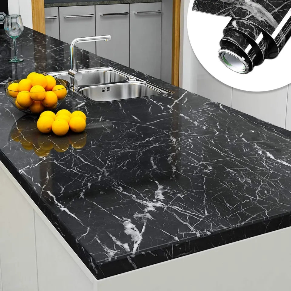 Marble Vinyl Kitchen, Furniture, Wall Decor Waterproof & Heat-Resistant Wall Sticker