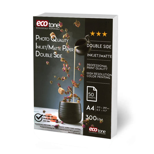 Ecotone Glossy Photo Paper 300 gm Pack of A4 - 50 Sheets (Double Sided)