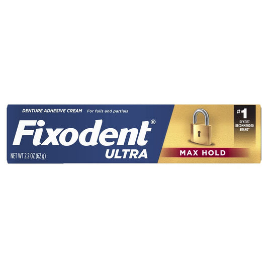Fixodent Ultra Max Hold Denture Long-lasting Adhesive Cream Personal Care - 2.2 oz
