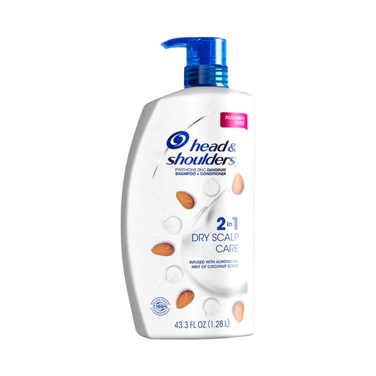 Head & Shoulders Shampoo + Conditioner 2-in-1 Dry Scalp Care – Almond & Coconut Scent  43.3 Fl Oz