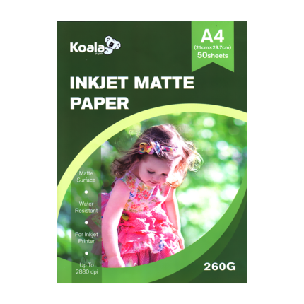 A4 Koala Inkjet Matt Paper 50 sheets 260gsm