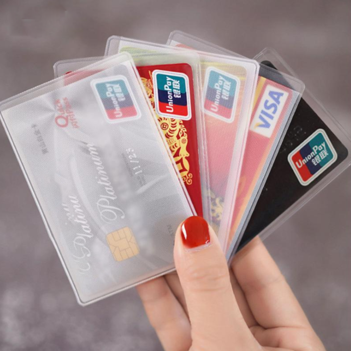 ATM Card Pouch Premium Quality, ID card, NIC card Pouch, PVC card pouch, card cover - Pack of 5 pcs