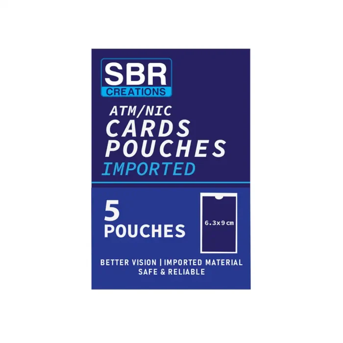 ATM Card Pouch Premium Quality, ID card, NIC card Pouch, PVC card pouch, card cover - Pack of 5 pcs