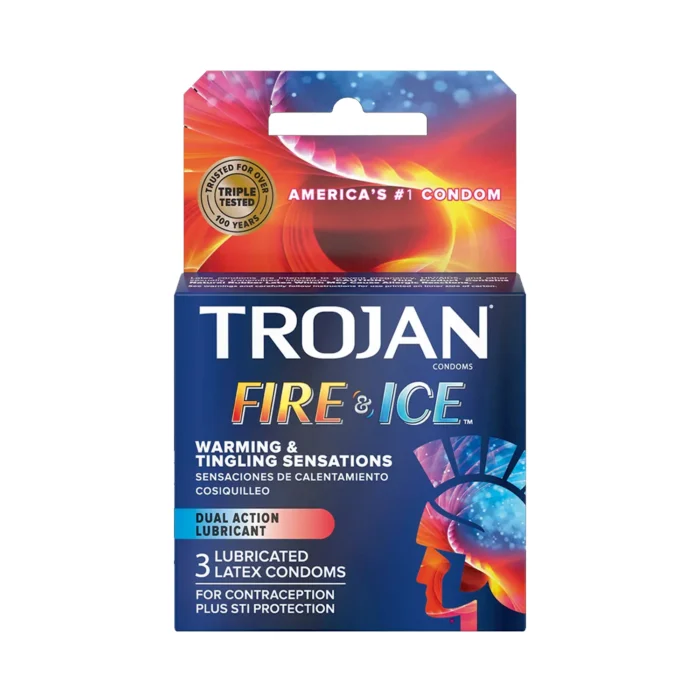 Trojan Fire & Ice Condoms Warming And Tingling Sensations Dual Action Lubricant 3 pcs in a pack Price in Pakistan