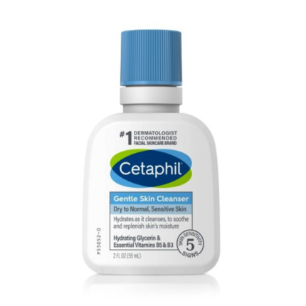 Cetaphil Gentle Skin Cleanser Dry To Normal Skin Hydrating Glycerin & Essential Vitamin B5 & B3 2 Fl.OZ 59ml